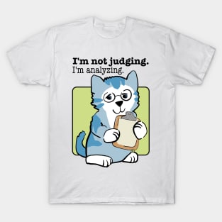 Not Judging Analyzing Blue Kitten T-Shirt